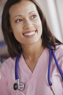 Portrait of young female doctor. 
Photo : Rob Lewine