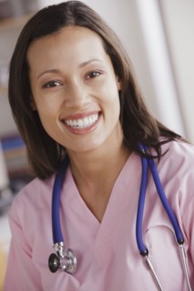 Portrait of young female doctor. 
Photo : Rob Lewine