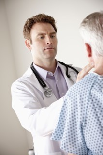 Senior patient and doctor. 
Photo : Rob Lewine