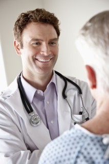 Senior patient and doctor. 
Photo : Rob Lewine