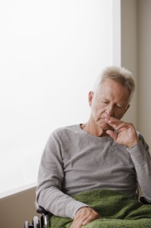 Portrait of senior man on wheelchair. 
Photo : Rob Lewine