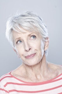 Portrait of thoughtful senior woman, studio shot. 
Photo: Rob Lewine