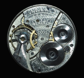 Studio shot of complex clockwork. 
Photo : Calysta Images