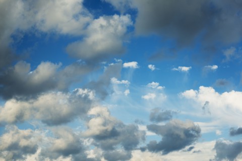 Blue sky with clouds.