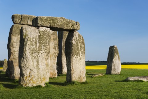 UK, England, Wiltshire, Stonehenge monument.