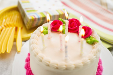 Cake with candles.