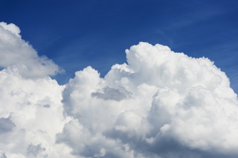 Blue sky with clouds.