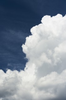 Blue sky with clouds.