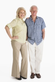 Studio portrait of couple.