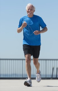 Senior man jogging.
