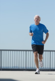 Senior man jogging.