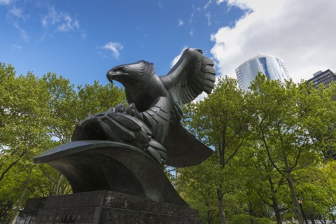 USA, New York State, New York City, Battery Park, Monument to Soldiers and Sailors lost at Sea in WWII.
