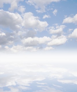Blue sky and white clouds.