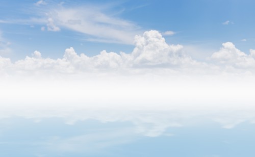 Blue sky and white clouds.
