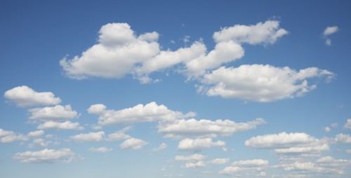 Blue sky and white clouds.