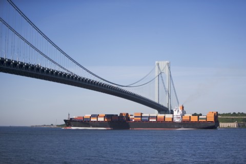 USA, New York City, View of Verrazano Narrows Bridge. Photo : fotog