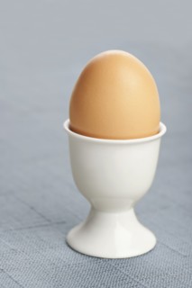 Boiled egg in cup. Photo : Sarah M. Golonka