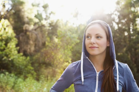 Portrait of woman in tracksuit. Photo : Sarah M. Golonka