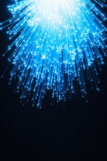 Fiber optic glowing, studio shot.