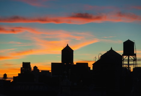 Skyline at sunset.