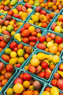 Heap of cherry tomatoes.