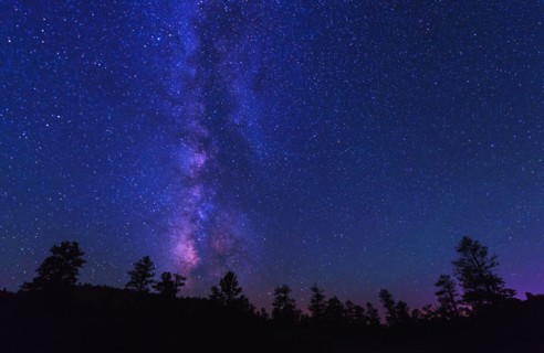 Milky Way above canyon.