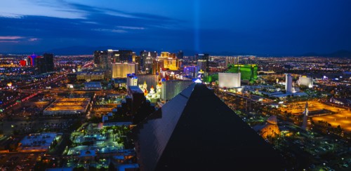 Cityscape at night.