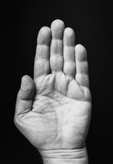 Studio shot of hand.