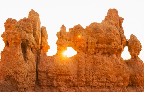 Rock formations at sunset.