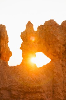 Rock formations at sunset.