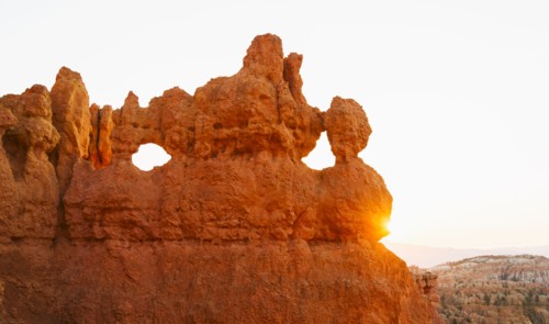 Rock formations at sunset.