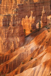 Rock formations at sunset.