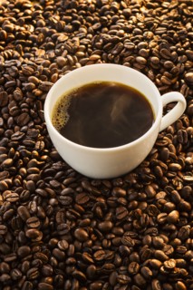 Hot coffee, studio shot.