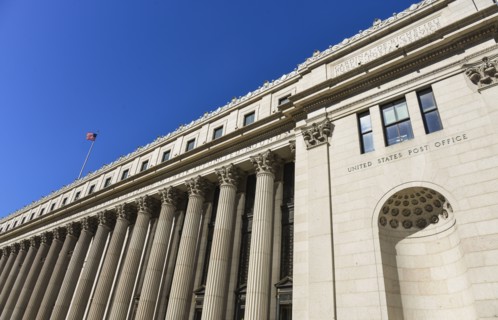 American post office building.