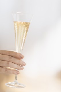 Glass with champagne.
