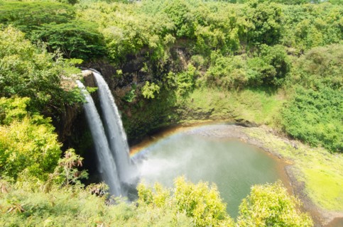 Wailua Falls, Landscape with waterfall. Photo : Jamie Grill