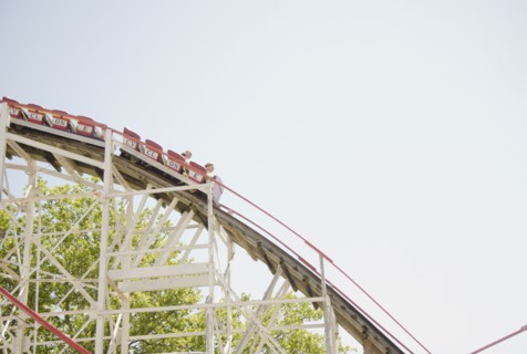 Roller coaster in amusement park. Photo : Jamie Grill