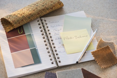 Notebook and color samples. Photo: Daniel Grill