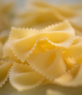 Studio Shot of bow tie pasta. Photo: Daniel Grill
