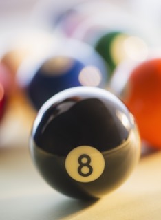 Studio Shot of billiard ball. Photo : Daniel Grill