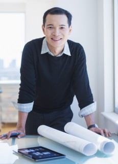 Mid adult architect working in his studio. Photo : Daniel Grill