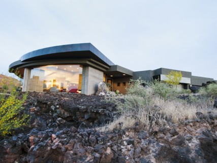 Exterior of modern residential house. Photo: Erik Isakson