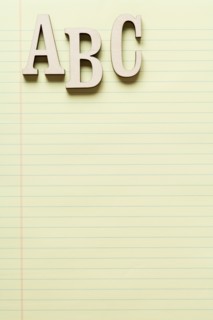 Letters A, B and C on yellow legal pad. Photo : Kristin Duvall