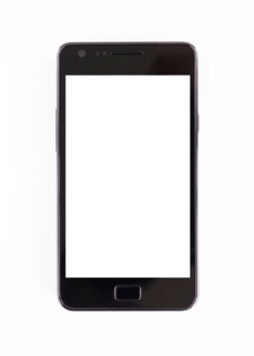Smartphone on white background.