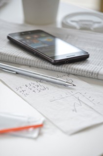 Smartphone with stationery.