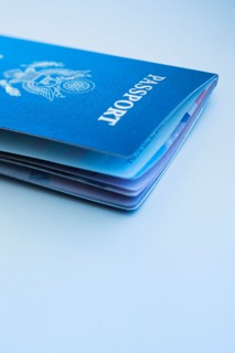 Passport on white background.