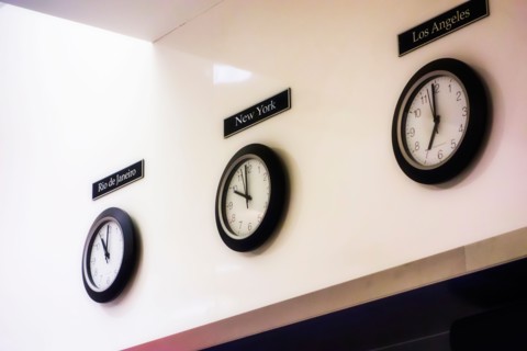 World time zone clocks.