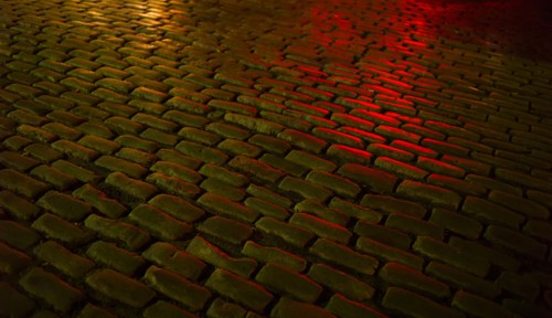 Cobblestone street. Portland, Maine.