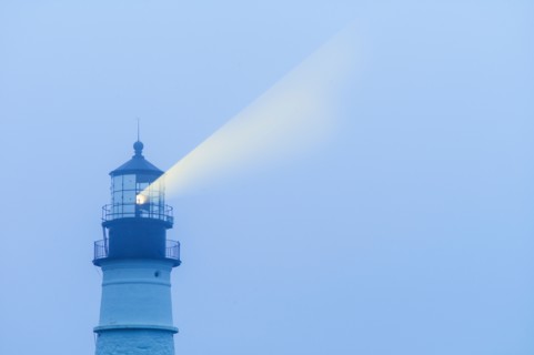 Lightbeam from Portland Head Light. Portland, Maine.