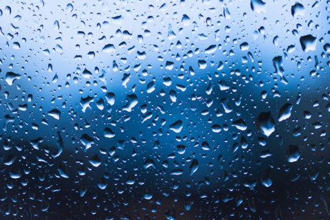 Droplets on window.